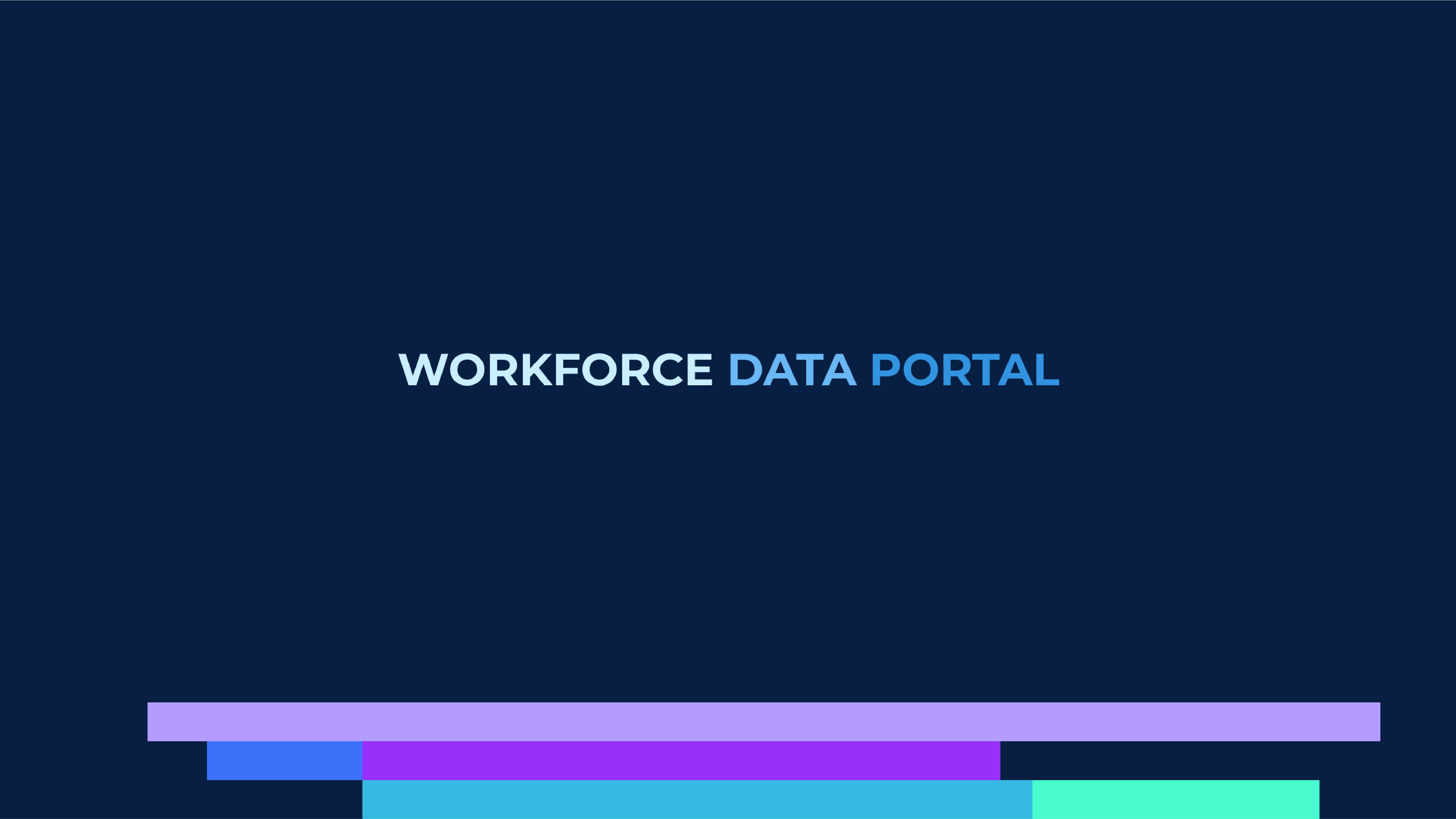 NYC Workforce Data Portal logo with horizontal bars of brand colors