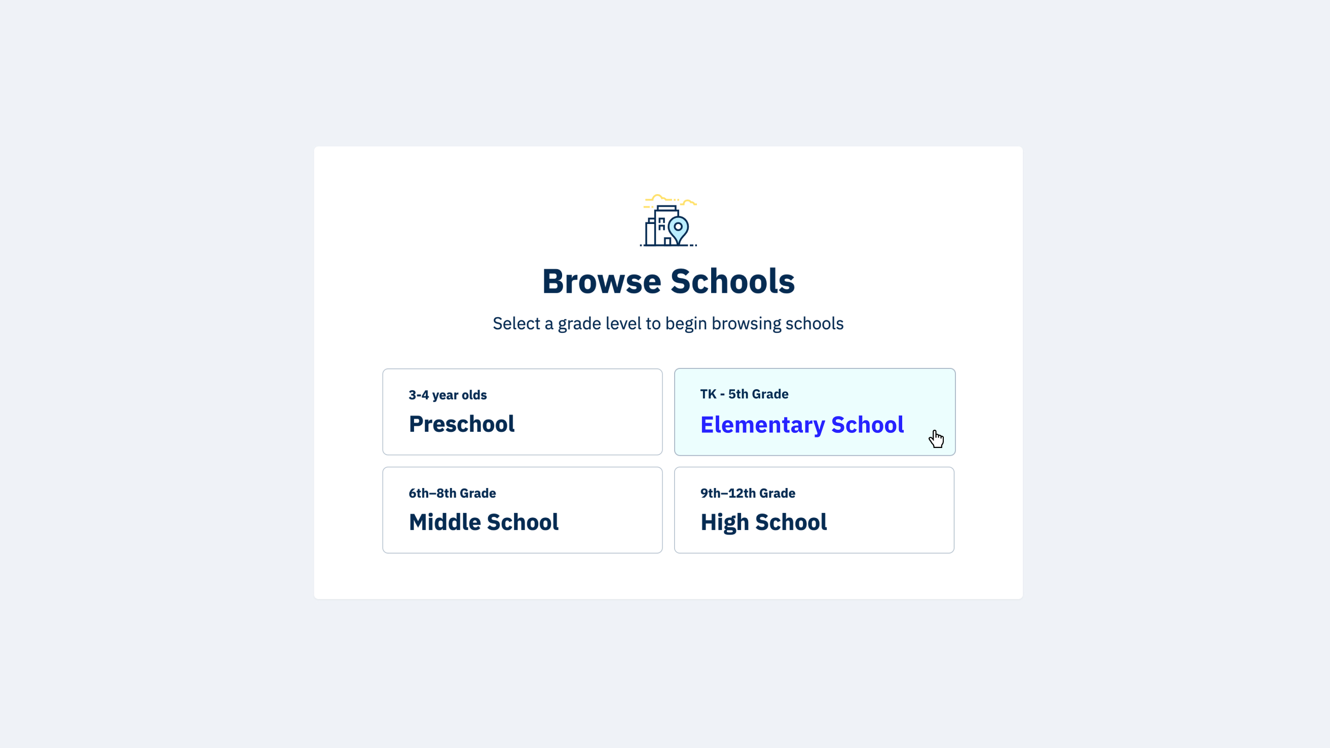 OUSD screenshot shows browse schools layout