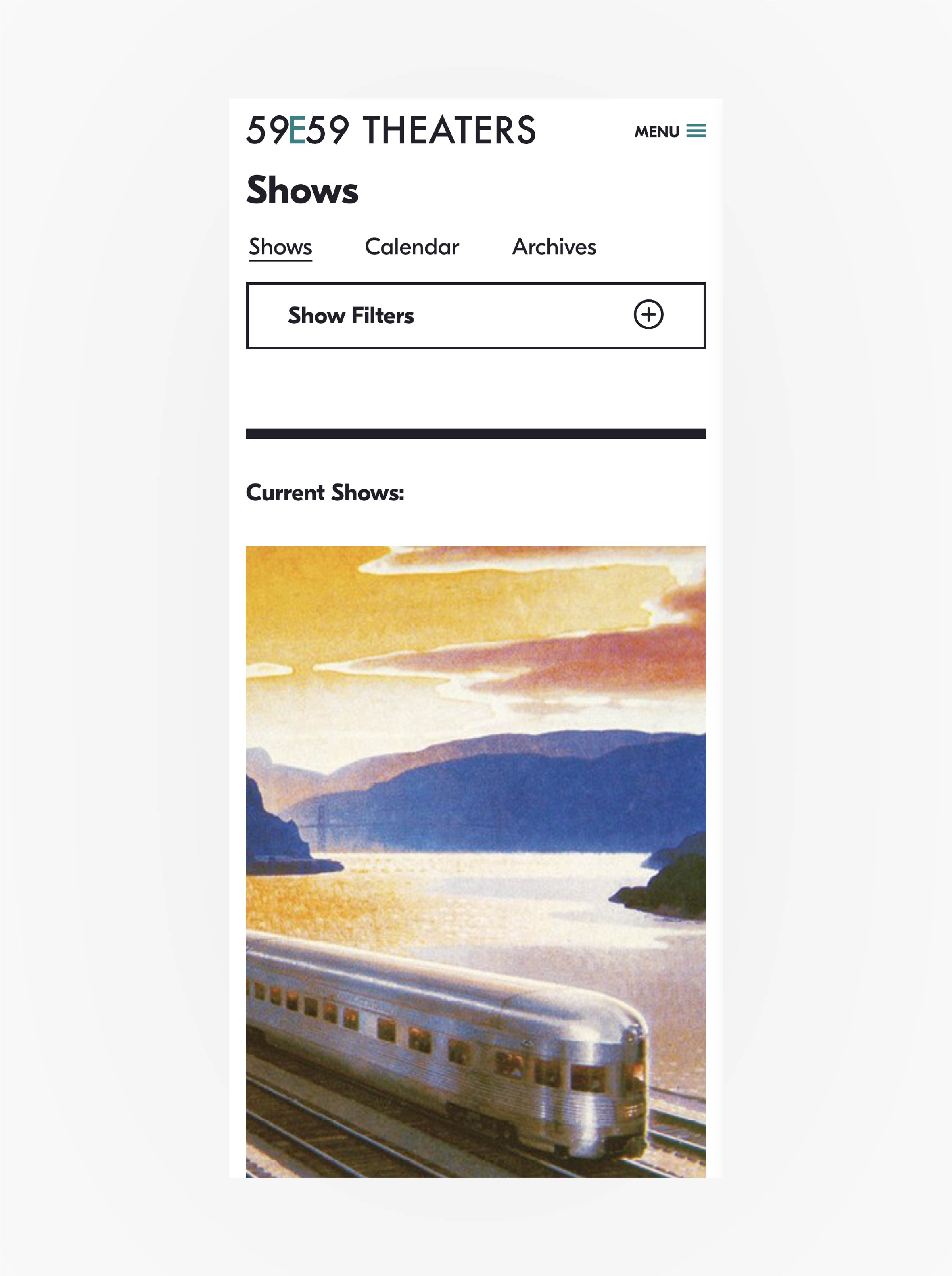 59E59 Theaters website shows mobile screenshot